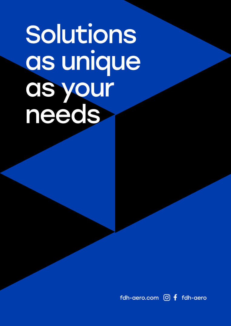 Graphic poster design that reads: 'Solutions as unique as your needs.'